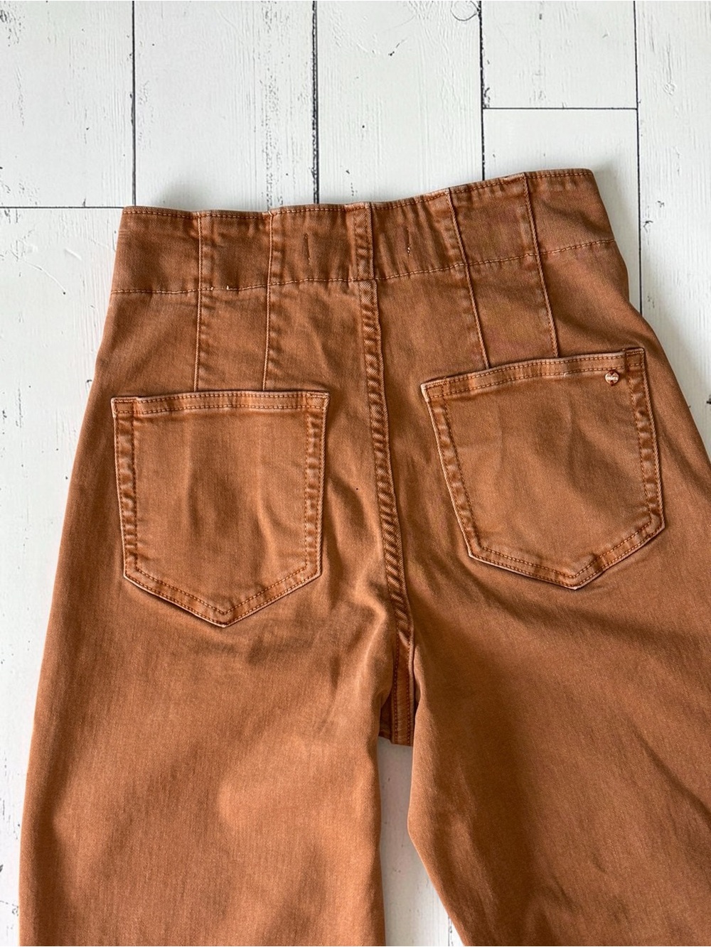 Mica Denim Rust Brown High Rise Wide Leg Jeans Women’s Size 25 Stretch - Picture 5 of 12